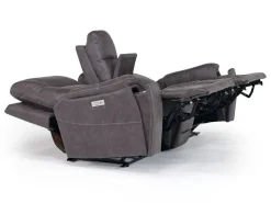 Mor Furniture Reclining Loveseats|Loveseats|Kingston 3 Power Console Loveseat In Ocean Blue