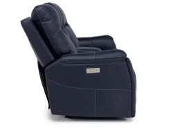 Mor Furniture Reclining Loveseats|Loveseats|Kingston 3 Power Console Loveseat In Ocean Blue