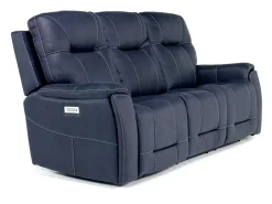 Mor Furniture Immersive Sound Sofas|Kingston 3 Power Sofa & Console Loveseat In Ocean Blue
