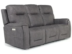 Mor Furniture Immersive Sound Sofas|Kingston 3 Power Sofa & Console Loveseat In Ocean Blue