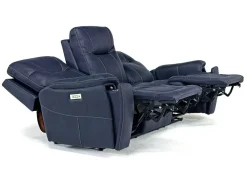 Mor Furniture Immersive Sound Sofas|Kingston 3 Power Sofa & Console Loveseat In Ocean Blue