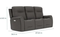 Mor Furniture Reclining Sofas|Sofas|Kingston 3 Power Sofa In Canyon Ocean