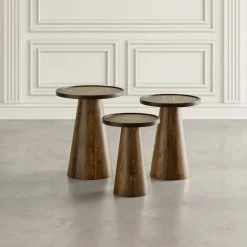 Mor Furniture Accent Tables|Knox Accent Nesting Tables In Chestnut, Set Of 3
