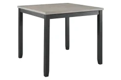 Mor Furniture Seating For 4|Dining Room Sets|Kona Square Counter Height Dining Table & 4 Stools In Gray