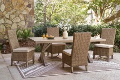 Mor Furniture Outdoor Dining Sets|Laguna Heights Outdoor Dining Table & 4 Chairs In Beige