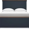 Mor Furniture Beds|Landocken Panel Bed In Brown/Blue, Twin