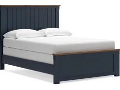 Mor Furniture Beds|Landocken Panel Bed In Brown/Blue, Twin