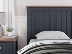 Mor Furniture Beds|Landocken Panel Bed In Brown/Blue, Twin