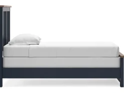 Mor Furniture Beds|Landocken Panel Bed In Brown/Blue, Twin