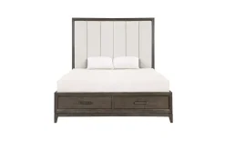 Mor Furniture Upholstered Beds|Beds|Landon Upholstered Panel Bed In Walnut, Queen