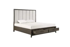 Mor Furniture Upholstered Beds|Beds|Landon Upholstered Panel Bed In Walnut, Queen
