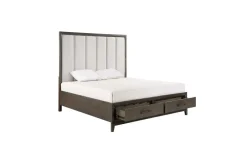 Mor Furniture Upholstered Beds|Beds|Landon Upholstered Panel Bed In Walnut, Queen
