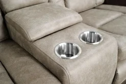 Mor Furniture Reclining Loveseats|Loveseats|Lantana 2 Power Console Loveseat In Rocky Gray/Brown