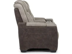 Mor Furniture Reclining Loveseats|Loveseats|Lantana 2 Power Console Loveseat In Rocky Gray/Brown