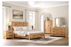 Mor Furniture Storage Beds|Beds|Laramie Panel Bed W/ Storage In Honey Wheat, Queen