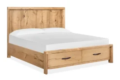Mor Furniture Storage Beds|Beds|Laramie Panel Bed W/ Storage In Honey Wheat, Queen
