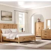 Mor Furniture Bedroom Sets|Laramie Panel Bed W/ Storage, Dresser, Mirror & 2 Drawer Nightstand In Honey Wheat, Queen