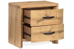 Mor Furniture Bedroom Sets|Laramie Panel Bed W/ Storage, Dresser, Mirror & 2 Drawer Nightstand In Honey Wheat, Queen