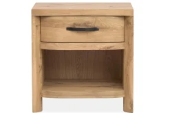 Mor Furniture Bedroom Sets|Laramie Panel Bed W/ Storage, Dresser, Mirror & 2 Drawer Nightstand In Honey Wheat, Queen
