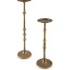 Mor Furniture Candle Holders|Larwick Candleholders In Antiqued Brass Finish, Set Of 2