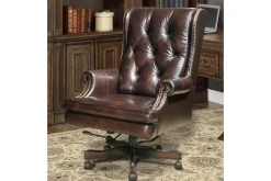 Mor Furniture Desk Chairs|Leather Office Desk Chair In Alabaster Brown