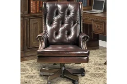 Mor Furniture Desk Chairs|Leather Office Desk Chair In Alabaster Brown