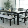 Mor Furniture Seating For 6|Dining Room Sets|Lincoln Dining Table, 4 Chairs & Bench In Dark Espresso