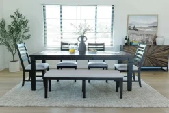 Mor Furniture Seating For 6|Dining Room Sets|Lincoln Dining Table, 4 Chairs & Bench In Dark Espresso