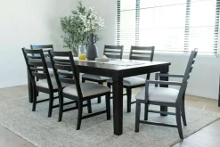 Mor Furniture Dining Room Sets|Lincoln Dining Table, 4 Chairs & 2 Arm Chairs In Dark Espresso