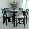 Mor Furniture Seating For 4|Counter Height Dining Sets|Lincoln Square Counter Height Dining Table & 4 Stools In Dark Espresso