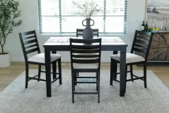 Mor Furniture Seating For 4|Counter Height Dining Sets|Lincoln Square Counter Height Dining Table & 4 Stools In Dark Espresso