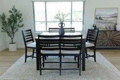 Mor Furniture Seating For 6|Counter Height Dining Sets|Lincoln Square Counter Height Dining Table, 4 Stools & Bench In Dark Espresso