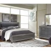 Mor Furniture Bedroom Sets|Lodanna Panel Bed, Dresser, Mirror & Nightstand In Gray