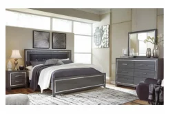 Mor Furniture Bedroom Sets|Lodanna Panel Bed, Dresser, Mirror & Nightstand In Gray