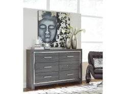 Mor Furniture Bedroom Sets|Lodanna Panel Bed, Dresser, Mirror & Nightstand In Gray
