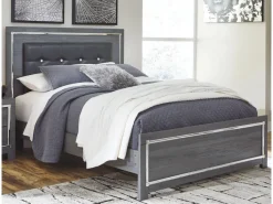 Mor Furniture Beds|Lodanna Panel Bed In Gray, Full