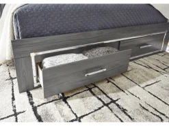 Mor Furniture Storage Beds|Beds|Lodanna Panel Bed W/ Storage In Gray, Full