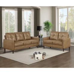 Mor Furniture Loveseats|Lois Loveseat In Camel Brown
