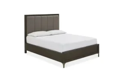 Mor Furniture Upholstered Beds|Beds|Lucerne Upholstered Panel Bed In Vintage Coffee, Queen