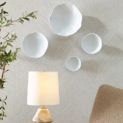 Mor Furniture Wall Art & Accents|Lucky Coins Wall Art In White, Set Of 4