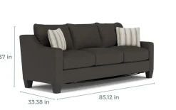Mor Furniture Sleeper Sofas|Sofas|Lucy Queen Sleeper Sofa In Splash Charcoal