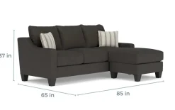 Mor Furniture Sofas|Lucy Reversible Sofa Chaise In Splash Charcoal