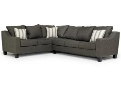 Mor Furniture Sleeper Sofas|Sectionals|Lucy Tux Queen Sleeper Sectional W/ Mattress In Splash Charcoal, Left Facing
