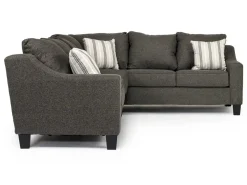 Mor Furniture Sleeper Sofas|Sectionals|Lucy Tux Queen Sleeper Sectional W/ Mattress In Splash Charcoal, Left Facing