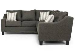Mor Furniture Sleeper Sofas|Sectionals|Lucy Tux Queen Sleeper Sectional W/ Mattress In Splash Charcoal, Left Facing