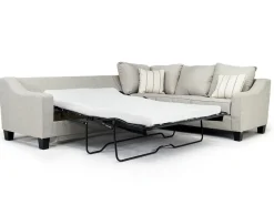 Mor Furniture Sleeper Sofas|Sectionals|Lucy Tux Queen Sleeper Sectional W/ Mattress In Splash Charcoal, Left Facing