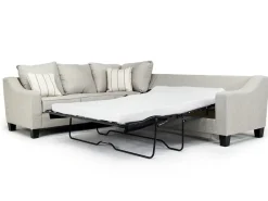 Mor Furniture Sleeper Sofas|Sectionals|Lucy Tux Queen Sleeper Sectional W/ Mattress In Splash Charcoal, Left Facing