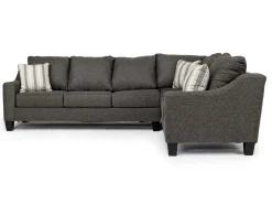 Mor Furniture Sleeper Sofas|Sectionals|Lucy Tux Queen Sleeper Sectional W/ Mattress In Splash Charcoal, Left Facing