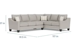 Mor Furniture Sleeper Sofas|Sectionals|Lucy Tux Queen Sleeper Sectional In Splash Linen, Right Facing