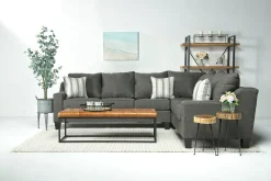 Mor Furniture Sleeper Sofas|Sectionals|Lucy Tux Queen Sleeper Sectional In Splash Linen, Right Facing